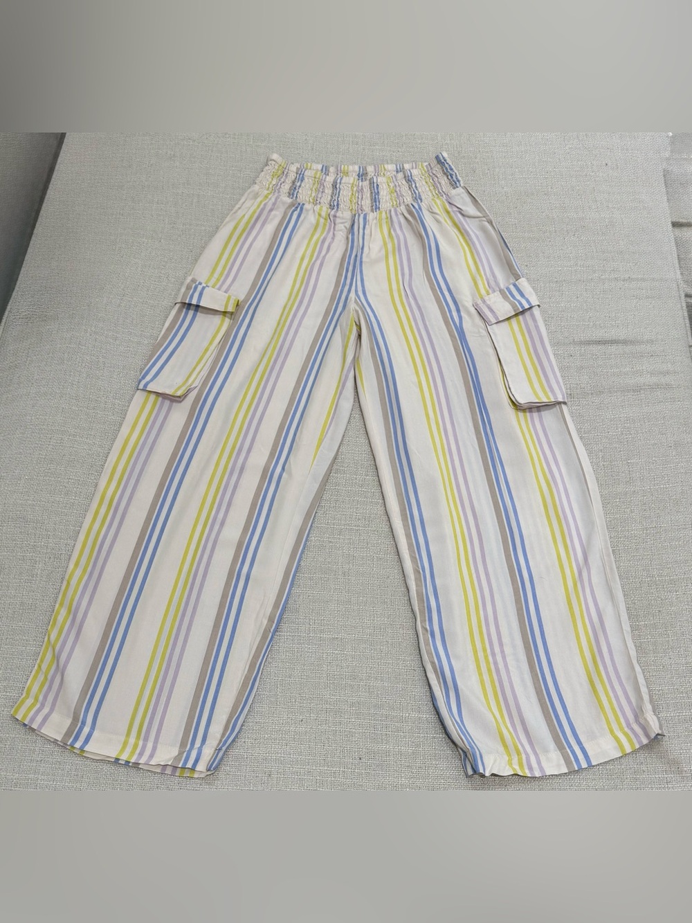 NWT Thereabouts Girls 14 Striped Wide Leg Cargo Pants in multicolors